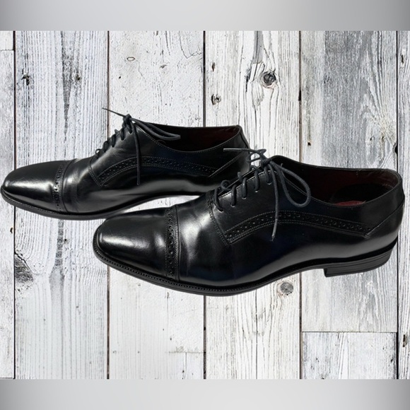 Belvedere Men's Merlo Cap Toe Brogued Oxfords Black Shoe’s Size 11 - D - Picture 4 of 10